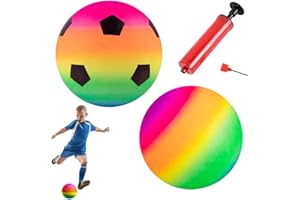 Dyiouxin PVC Bola Arcoiris Pelota de Inflable,2 Balón Infantil,Balon Futbol,Pelota Playa,con Bomba,para Interior y Exterior para Casa,Jardín,Agua y Playa