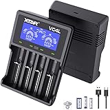 XTAR VC4L Charger 2021 NEW 18650 Battery Charger 4bays Universal 18650 Charger with LCD Display USB vap battery charger for l