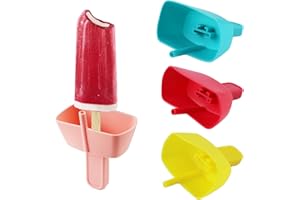 RHHGHY 4 Stück Eis Am Stiel Halter Für Kinder, Tropffreier Eis Am Stiel, Wiederverwendbar Eishalterung Kinder, Stieleis Halter Mit Strohhalm, Popsicle Holder Für Die Sommer Pool Party