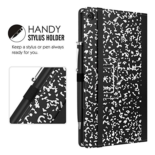 MoKo Hülle für Fire HD 8 2016 – Kunstleder Ständer Schutzhülle Smart Cover mit Auto Schlaf / Wach Funktion und Stift-Schleife für Fire HD 8 Tablet (6. Generation – 2016), Notizbuch Schwarz - 9