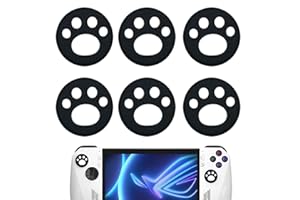 GIOPUEY Joystick Kappen Kompatibel mit ASUS ROG Ally, 6 Stück Silikon Thumb Grip Caps Schutz hülle Kappen Case Cover, Weich Anti-Rutsch - Black/White