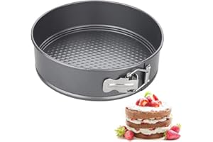 SUJIBHI 20 cm Springform Cake Tin Non Stick Cake Pan Removable Bottom Leak Proof Cheesecake Tin for Baking Brownies Cheesecake Gateaux Pie