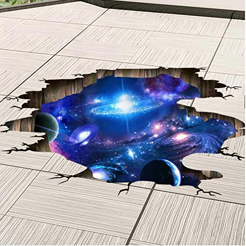 Preisvergleich Produktbild 3D Galaxy Aufkleber Weltraum Wand Papier Universum Decke Dekoration Innovative Wandverkleidung für Wohnzimmer Kinderzimmer, multicolor