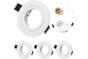 GeyouLux Infälld LED-spotlight 230 V ram med GU10-uttag, vita takspotlights i aluminium, platta runda spotlights badrum spotl