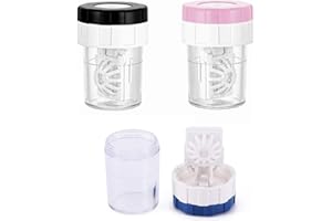 TUKNN Custodie Per Lenti A Contatto Rigide, Kit da Viaggio Per Lenti a Contatto, Lenti a Contatto Pulizia Manuale, Contenitori per Lenti a Contatto, Custodia Per Lenti a Contatto, 3 Pezzi