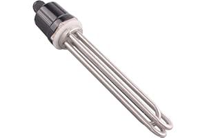 DERNORD Élément chauffant BSP en forme de U - Bride en cuivre - Couvercle en plastique - Joint torique en silicone - 220/380 V - 4500 W