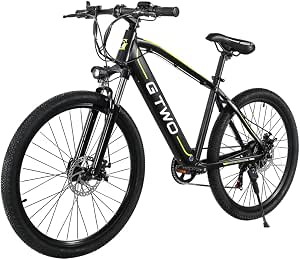 G2 Mountain Bike elettrica da 27,5 pollici MTB per uomini e donne con  batteria al litio rimovibile a 27 velocità di trasmissione (Nero giallo) :  Amazon.it: Sport e tempo libero