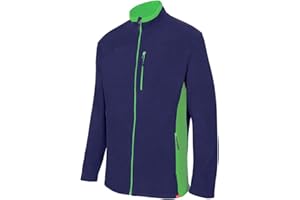 VELILLA 201504; Chaqueta Polar Bicolor; Color Azul Navy y Verde Lima; Talla M
