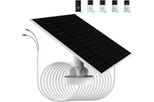 LIFEMOI Panneau solaire 6W pour charger la batterie de la sonnette, IP66 étanche, compatible avec Ring video doorbell 3/3 plus，video doorbell 4/4 Plus, Battery Doorbell Plus/Pro, Doorbell 2K Camera