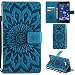 Produktbild Ooboom® HTC U11 Hülle Sonnenblume Muster Flip PU Leder Schutzhülle Handy Tasche Case Cover Stand mit Kartenfach für HTC U11 - Blau