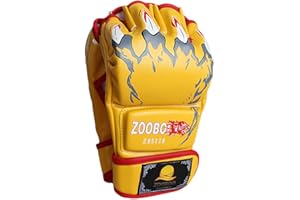 ZooBoo des Gants MMA, Gants de Boxe Demi-Doigt Mitaines MMA avec Bande de Poignet Ajustable Gants UFC pour l'entraînement au Sac de Frappe de Sanda Sparring