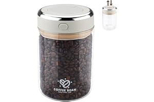 Zosenyer Bote Café Hermético, 1100ml Dispensador Cafe Molido, Recipiente para Grano, Té y Nueces, Tarros Cristal con Tapa para Hogar, Oficina y Cafetería