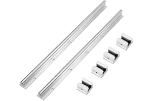 EJOYOUS 2 riel de rodamiento Lineal SBR12-500 mm, gu¨ªa de riel Lineal, Eje de riel Lineal, rodamientos de gu¨ªas lineales con 4 rodamientos de Bloque SBR12UU para Robot calculadora, Registrador autom¨¢Tico