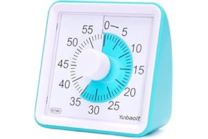 Yunbaoit - Timer analogico visivo, conto alla rovescia, silenzioso, strumento di gestione del tempo per bambini e adulti (blu)