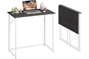 Moziel Scrivania Pieghevole, Scrivania per Casa e Ufficio per piccoli spazi, 80 x 46 x 74 cm Tavolo da Studio Porta PC Stabile e Salvaspazio(Rovere nero)