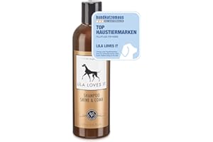 Shampoo für Hunde - natürliche Fellpflege, mit Argan- und Lavendelöl, vegan, ohne Parabene, ohne Parfum & ohne Silikon, SHAMPOO SHINE & COMB von LILA LOVES IT, 250 ml