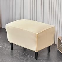 Copri Pouf Elasticizzato In Velluto - Fodera Lavabile Per Ottomano, Curcuma - Foto 3