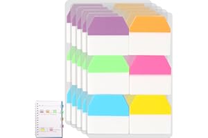 MOZEAT LENS 600 PCS Sticky Index Tabs Flags Set Writable Sticky Index Tabs Transparent Book Tabs Medium File Tabs Flag Filing Tabs Page Markers Tape Flags for Book Tags Stickers Index Markers Office School