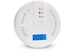 USBNOVEL Carbon Monoxide Detectors,Carbon Monoxide Alarm With LED display, CO Alarms Monitor for Home Safety,Comply with EN50291 Standard (AA Battery NOT Included) (01-white)