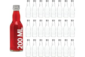 slkfactory 24 x 200 ML KRO Bouteilles en Verre avec Bouchon à vis 0,2 Litre L, Liqueur Schnaps - Bouteilles de vin