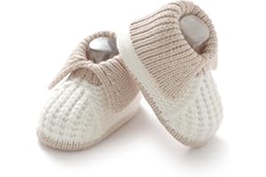Neiwech Baby Booties Newborn Hand Knit Sock Shoes Soft Cozy First Walkers for Infant Boys Girls
