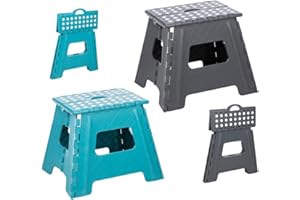 KS-DIREKT Klapphocker Hocker Tritthilfe klappbar faltbar H31cm Trittstufe Klapptritt (Türkis)
