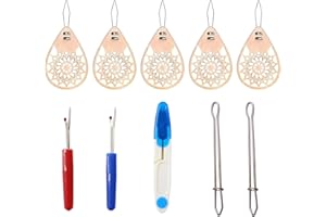 MEMOFYND 5er-Pack Hohlnadeleinfädler, Nadeleinfädler, Handnähnadeleinfädler, Nähnadeleinfädler, Edelstahl-Nadeleinfädler, Einfädelhilfe, Geeignet Zum Nähen, Kreuzstich