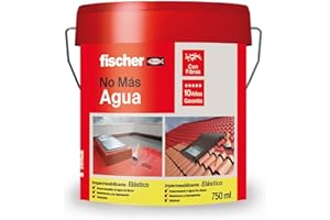 fischer - Pintura Impermeabilizante con Fibras | Resistente al Agua y Exteriores | Protección Elástica y Antideslizante | Ideal para Terrazas y Techos | 75ml (Cubo 1kg) | Terracota