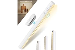 GOVSSING Motion Sensor Lights Indoor - 4000mAh Under Cupboard Kitchen Lights with Indicators, 35cm Magnetic Rechargeable Light, Dimmable Battery Light with 3 Color Modes