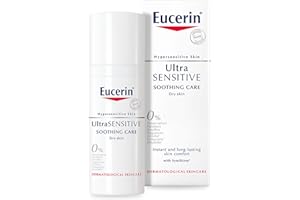 Eucerin UltraSensitive Soothing Care Day Cream (Dry Skin) 50ml, Face Cream for Sensitive and Hypersensitive Skin, Irritation Relief Face Moisturiser, Fragrance-Free