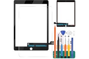 SRJTEK per iPad PRO 9.7 2016 Generazione Touch Screen Digitizer Vetro di Ricambio per A1673 A1674 A1675 Touch Display Panel Kit Parti di Riparazione (Non LCD, Senza Pulsante Home) (Nero)