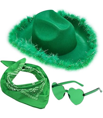 FCXVXCL – Kit Cowboy 3 Pièces Pour Enfant – Chapeau Paillettes Rose, Lunettes, Écharpe – Déguisement Western – Anniversaire, Carnaval