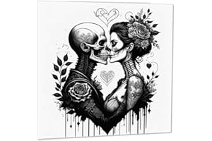 PURPLE FOX Gotycka para rocznica kartka czaszka róża gotycka kartka walentynkowa 145 x 145 mm