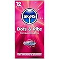 Skins Dots and Ribs Textured Premium Condoms Multipack, No Latex Smell and Extra Lubrication, Pack of 12