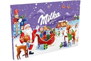 HAPIDS Milka Calendario dell'Avvento contenente dei cioccolati ripieni di crema al cioccolato al latte, 200 g