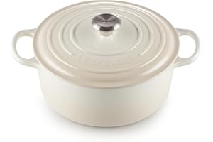Le Creuset Cocotte Signature en Fonte Émaillée avec Couvercle, 26 cm, Ronde, 5,3 L, 5,135 kg, Meringue, 21177267164430