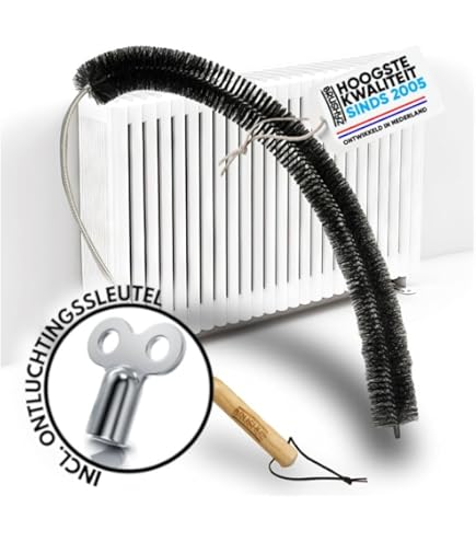 thumbnail image 2 of Vom Pullach Hof Radiator Brush - Goat Bristles, Plastic Coated Wire, 115cm Long For Cleaning Behind Radiators 2 of 14