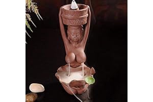 SHILANMEI Beauty Ceramic Backflow Incense Holder Waterfall Incense Burner, Aromatherapy Ornament Home Decor with Backflow Incense Cones