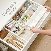LIVINGBASICS 3 Small Expandable Drawer Organizer/Drawer Organizer Tray/Drawer Divider/Expandable Drawer Tray/Adjustable Stora