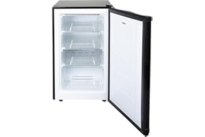SIA UCF50BL Freestanding Under Counter Freezer, 77L Capacity, 4* Freezer Rating, E Rated, 50cm Wide, Reversible Door, Black, 2 Years Parts & Labour Guarantee