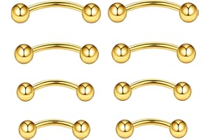 NewkeepsR 1.0mm/1.2/1.6mm Implant Grade Titane Courbé Barbell Banane Rook Avant Helix Sourcils Anneaux Vertical Labret Piercing