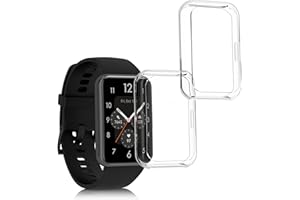 kwmobile 2 x etui ochronne kompatybilne z Huawei Watch Fit 2 - zestaw etui Fullbody z silikonu - przezroczyste