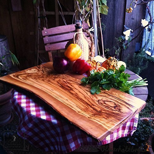 Olive Wood Chopping Board Rustic with Bark - 60cm