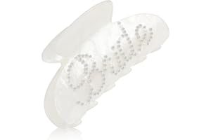 YUXIANLB Hair Clip with Claws for the Bride White Banana Clips Acrylic Wedding Gift for the Bride Hair Accessory with Rhinestones for the Bride Gift for Hen Parties