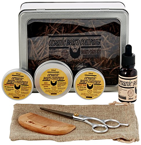 Organic Beard The Wakeup Call Beard Grooming Kit in Luxury Gift Box - Pack of 7