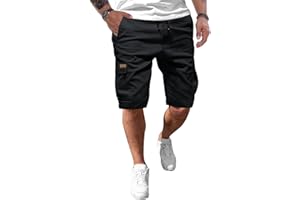 JMIERR Kurze Hosen Herren Baumwolle Cargo Shorts Herren Sommer Freizeithose mit Taschen