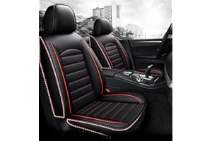 ZORQ Pelle Set Coprisedili Protezioni per Nissan Qashqai J11 Qashqai J10 Juke X Trail T32 Skoda Octavia Confortevole Traspirante Anteriore Posteriore del Sedile Interno Accessori,Black And Red