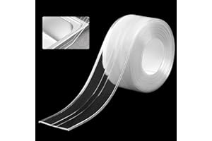 EXIN DEHCEN Cinta Selladora Bañera, PVC Cinta Impermeable Autoadhesiva, Cinta de Sellado Impermeable y Antimoho, Tira de Calafateo Transparente, Cinta Adhesiva para Baño, Cocina, Esquina (3.8 * 320cm)