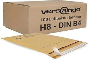 Versando LUPOBH100 - Sobres acolchados, Marrón/ Dorado, 290 x 370 mm exterior, H8, 100 Piezas