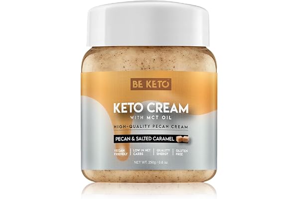 Be Keto Krämpekanne och saltad karamell med MCT-oljeväxtbaserad spridning för vegansk keto-vänlig mat glutenfri 250 g